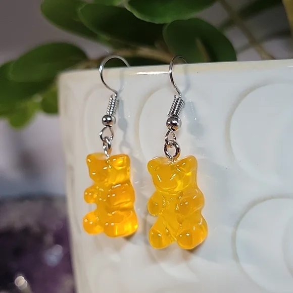 Gummy Bear Drop Earrings, orange - Picture 3 of 4
